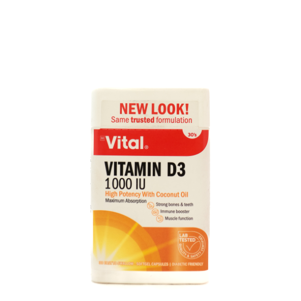 Vital Vitamin D3 1000Iu Caps 30