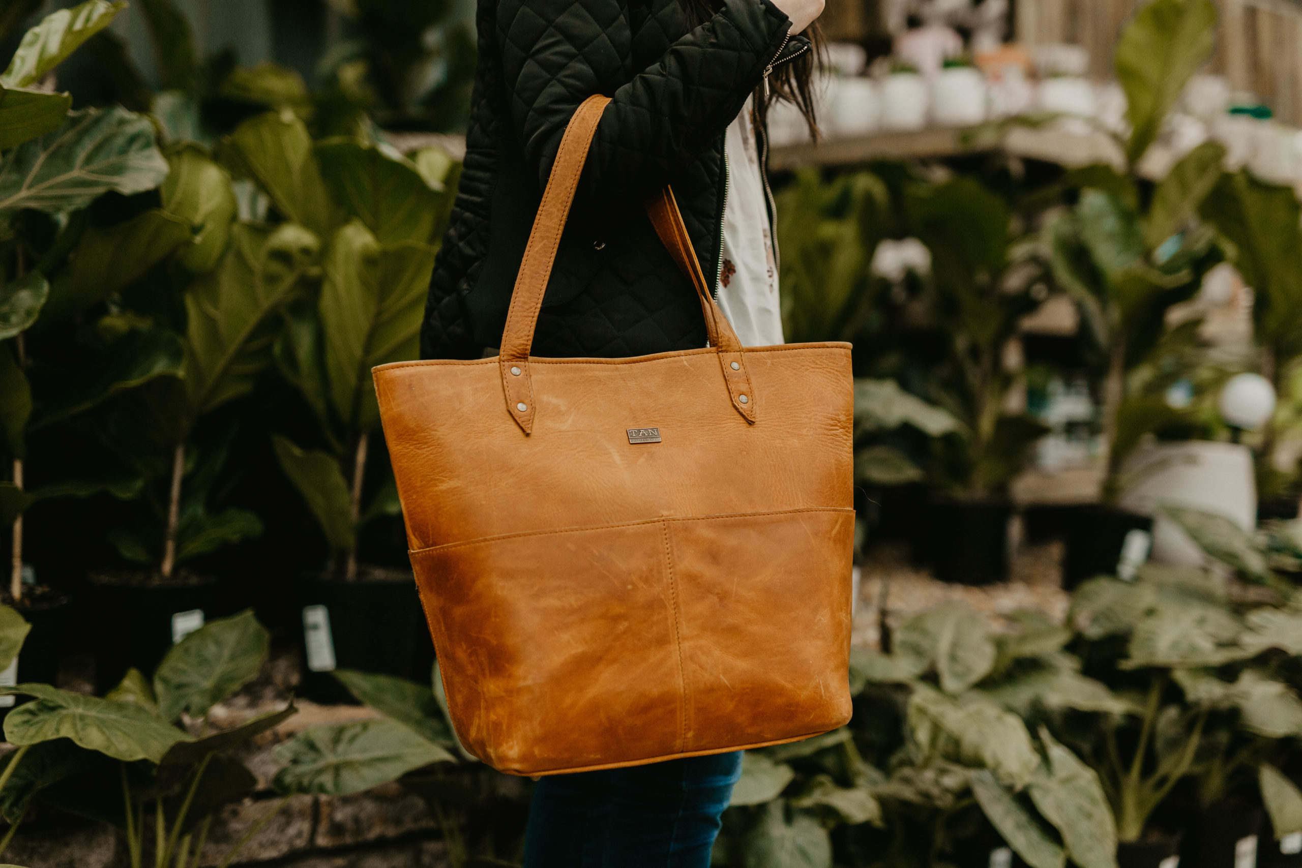Tan Leather Goods - Emma Leather Handbag - Toffee