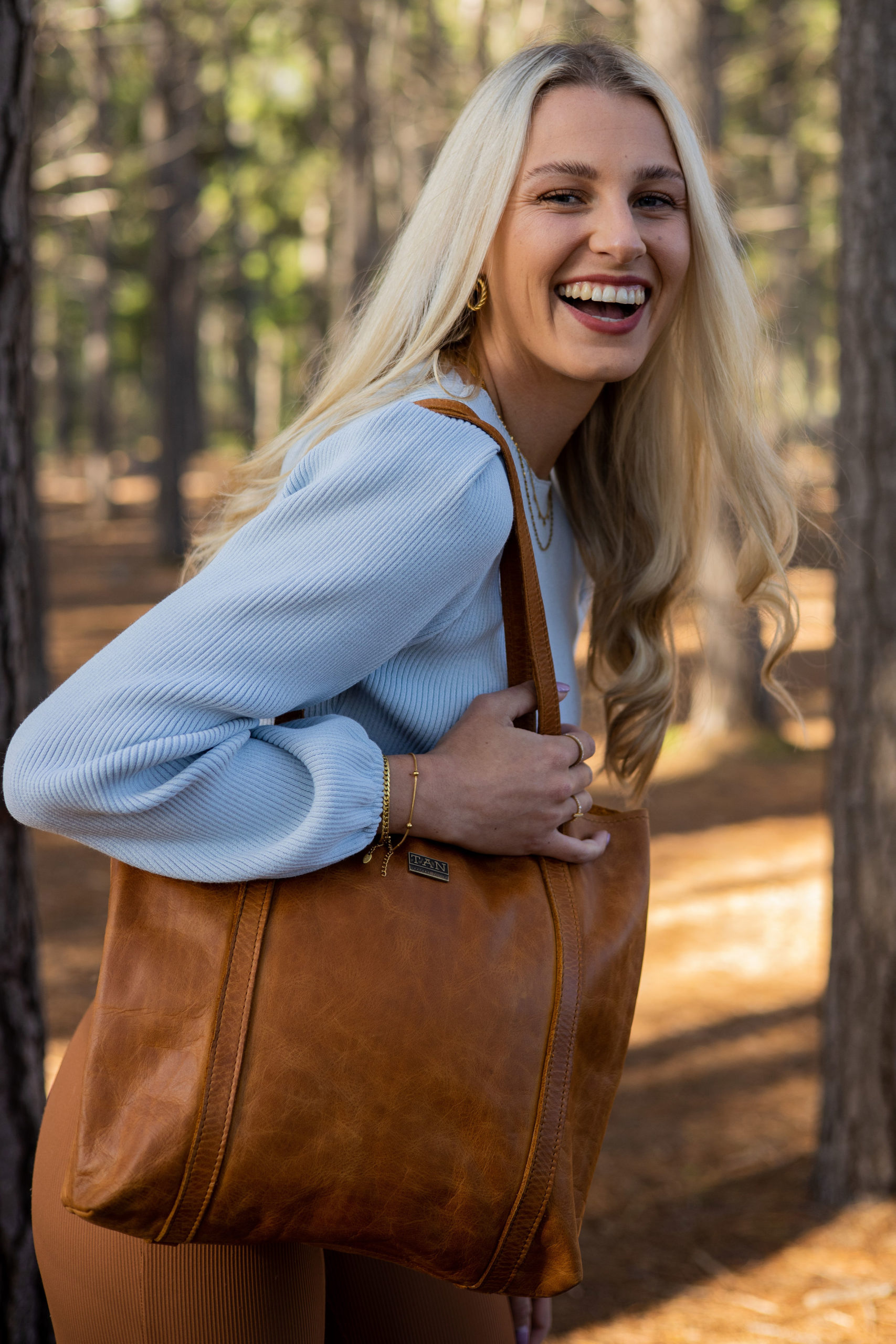 Tan Leather Goods - Judy Leather Handbag - Toffee