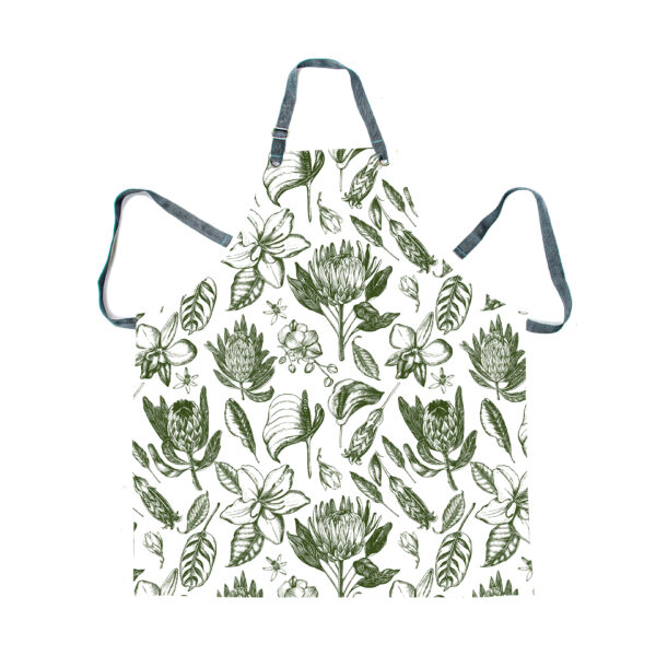 Apron - Protea Sketch Green