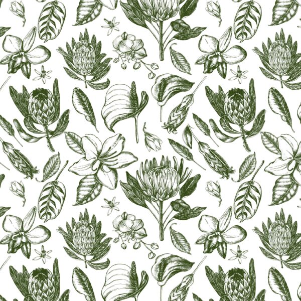 Food Net (100x150) - Protea Sketch Green