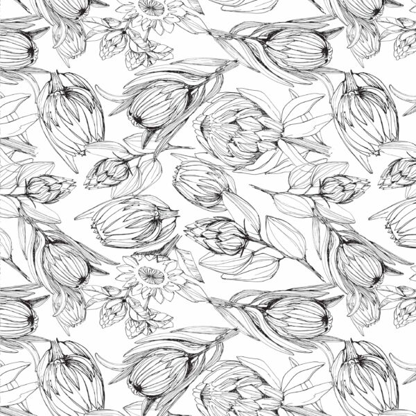 Food Net (100x150) - Protea Sketch White