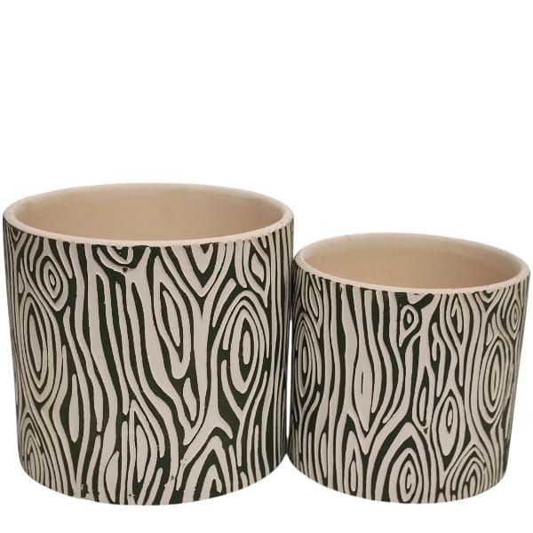 Planter Wood Grain Black (132380)