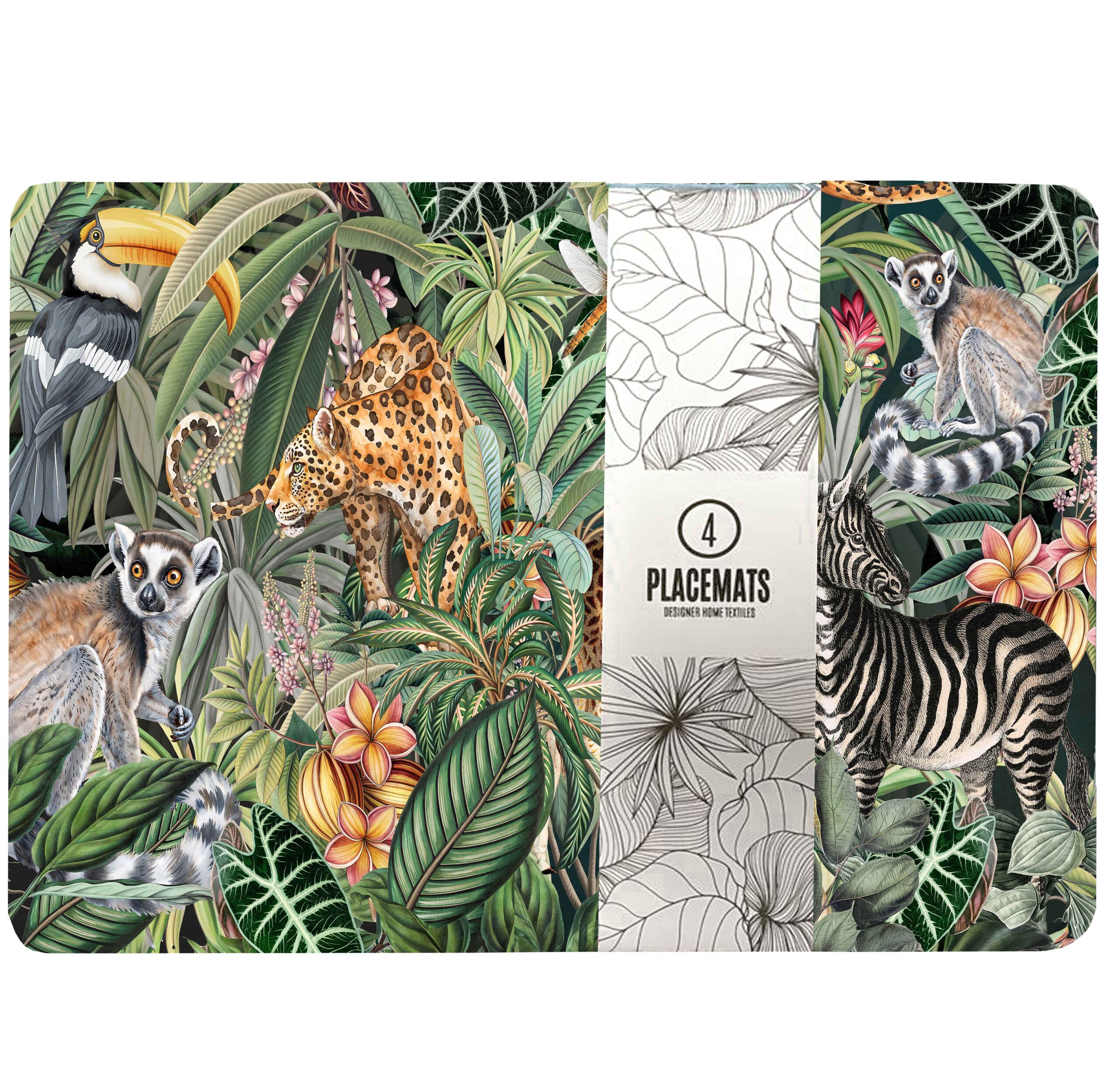 Placemat Set of 4 (Neoprene) - African Jungle