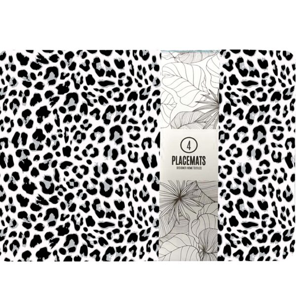 Placemat Set of 4 (Neoprene) - African Leopard Skin White