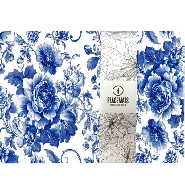 Placemat Set of 4 (Neoprene) - Blue Rose