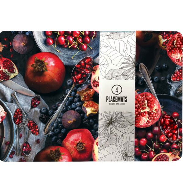 Placemat Set of 4 (Neoprene) - Pomegranate