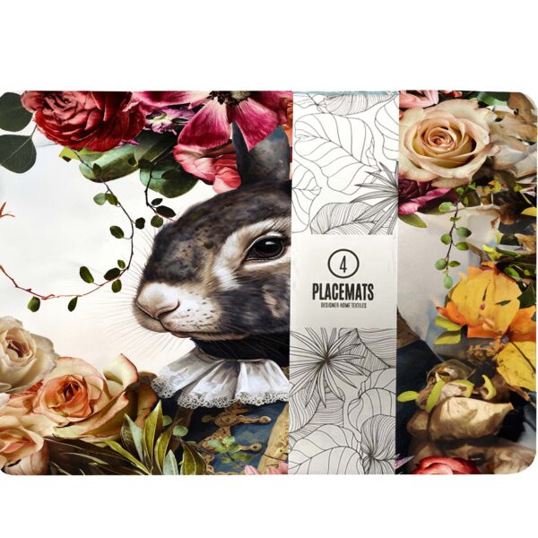 Placemat Set of 4 (Neoprene) - Rabbit Gentleman