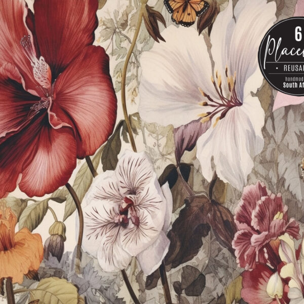 Placemat Set of 6 (Reusable) - Luxury Florals