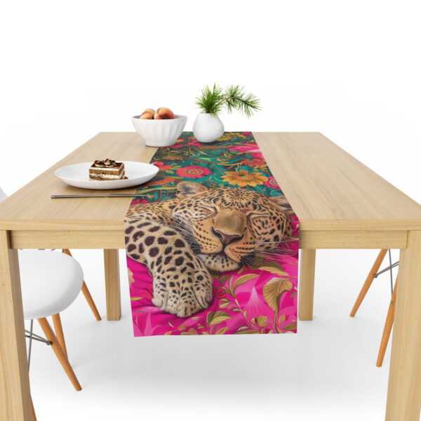 Table Runner (Mock Linen Extra Width) - African Leopard Pink