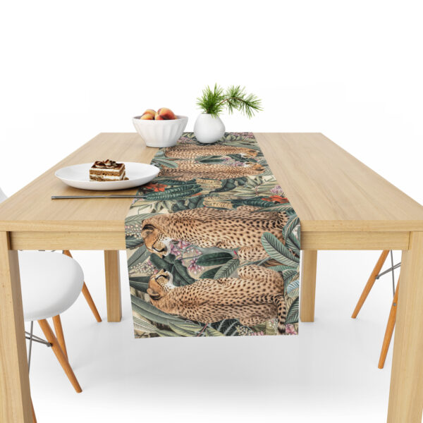 Table Runner (Mock Linen Extra Width) - African Leopard Twins