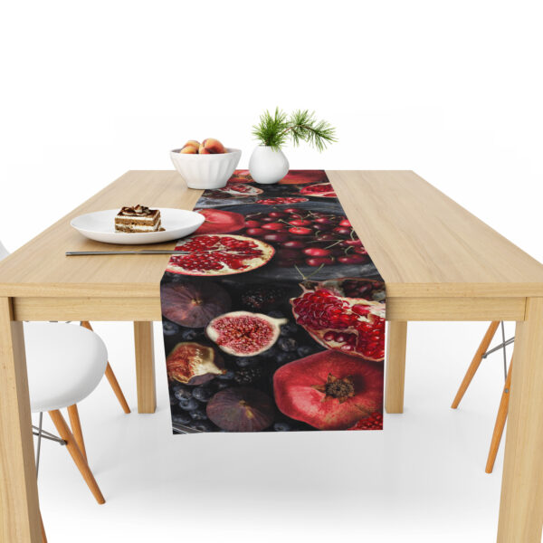 Table Runner (Mock Linen Extra Width) - Berries & Pomegranates