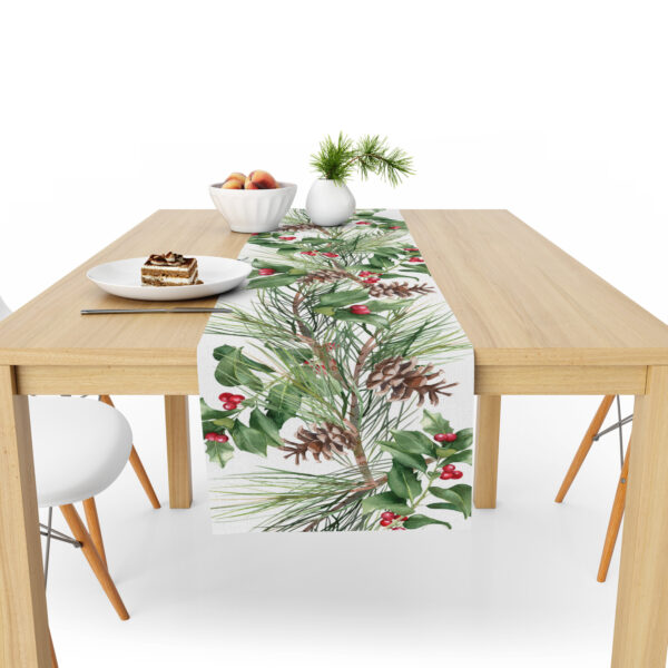 Table Runner (Mock Linen Extra Width) - Christmas Pine Corn & Needles