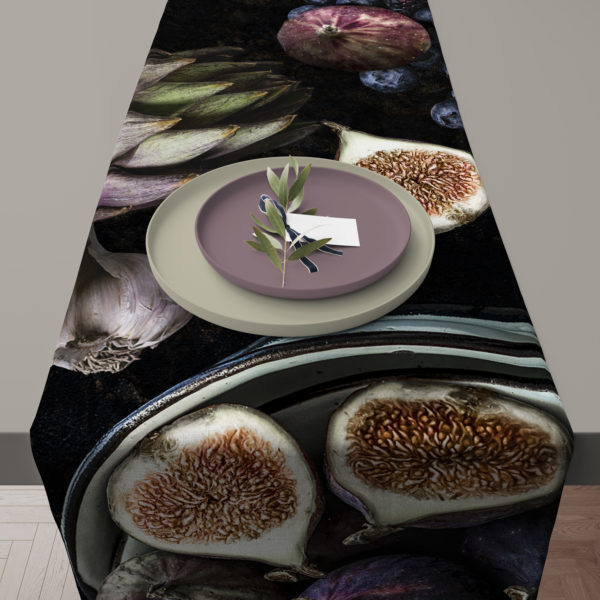 Table Runner (Mock Linen Extra Width) - Fig Black