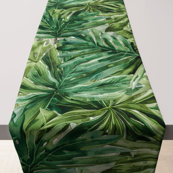 Table Runner (Mock Linen Extra Width) - Green Forest
