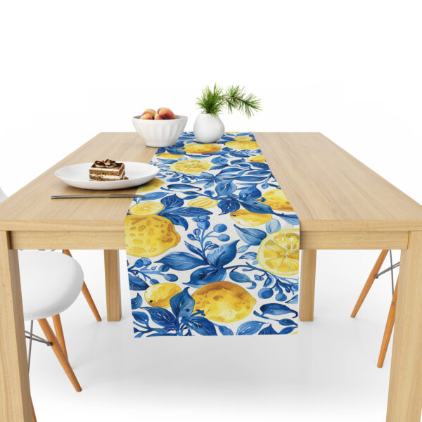 Table Runner (Mock Linen Extra Width) - Lemon Blues