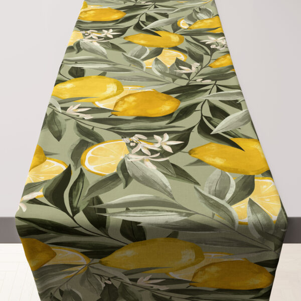 Table Runner (Mock Linen Extra Width) - Lemon Harvest Green