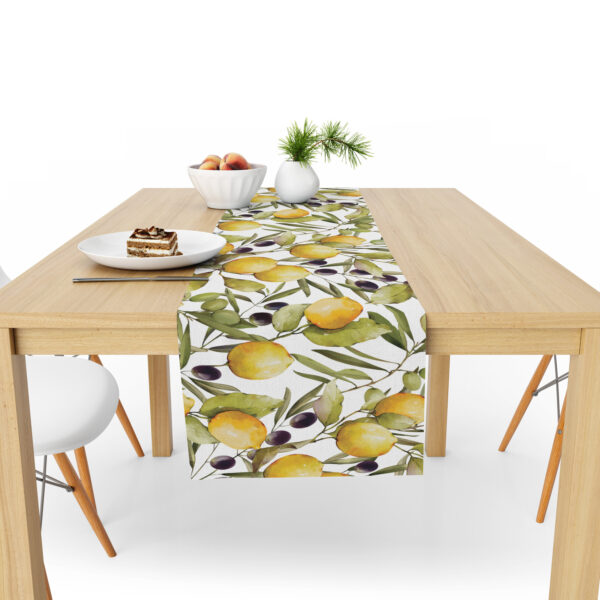 Table Runner (Mock Linen Extra Width) - Lemons & Olives