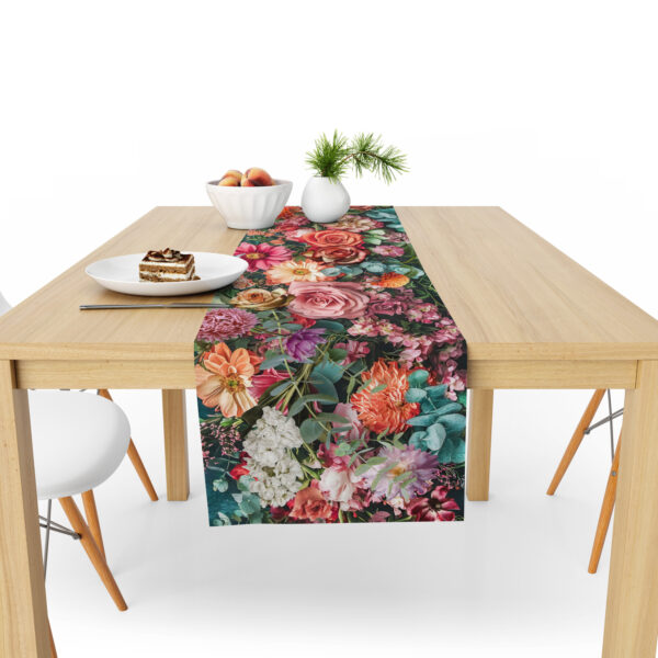 Table Runner (Mock Linen Extra Width) - Luscious Blooms
