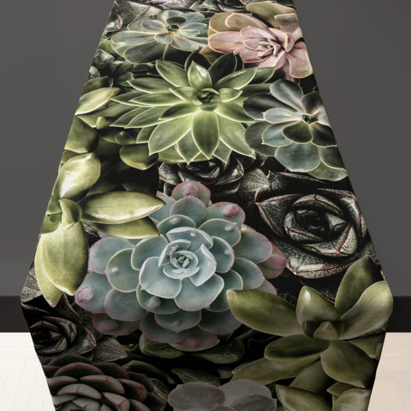 Table Runner (Mock Linen Extra Width) - Rock Rose Bouquet