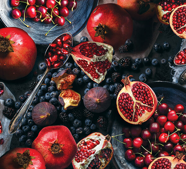 Tablecloth (Mock Linen) - Berries & Pomegranates