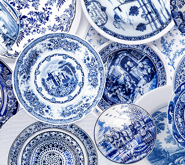 Tablecloth (Mock Linen) - Blue Delft