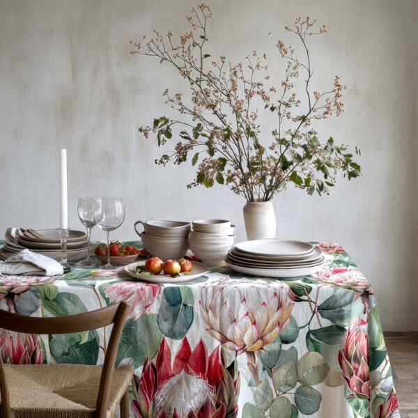 Tablecloth (Mock Linen) - Protea Montage