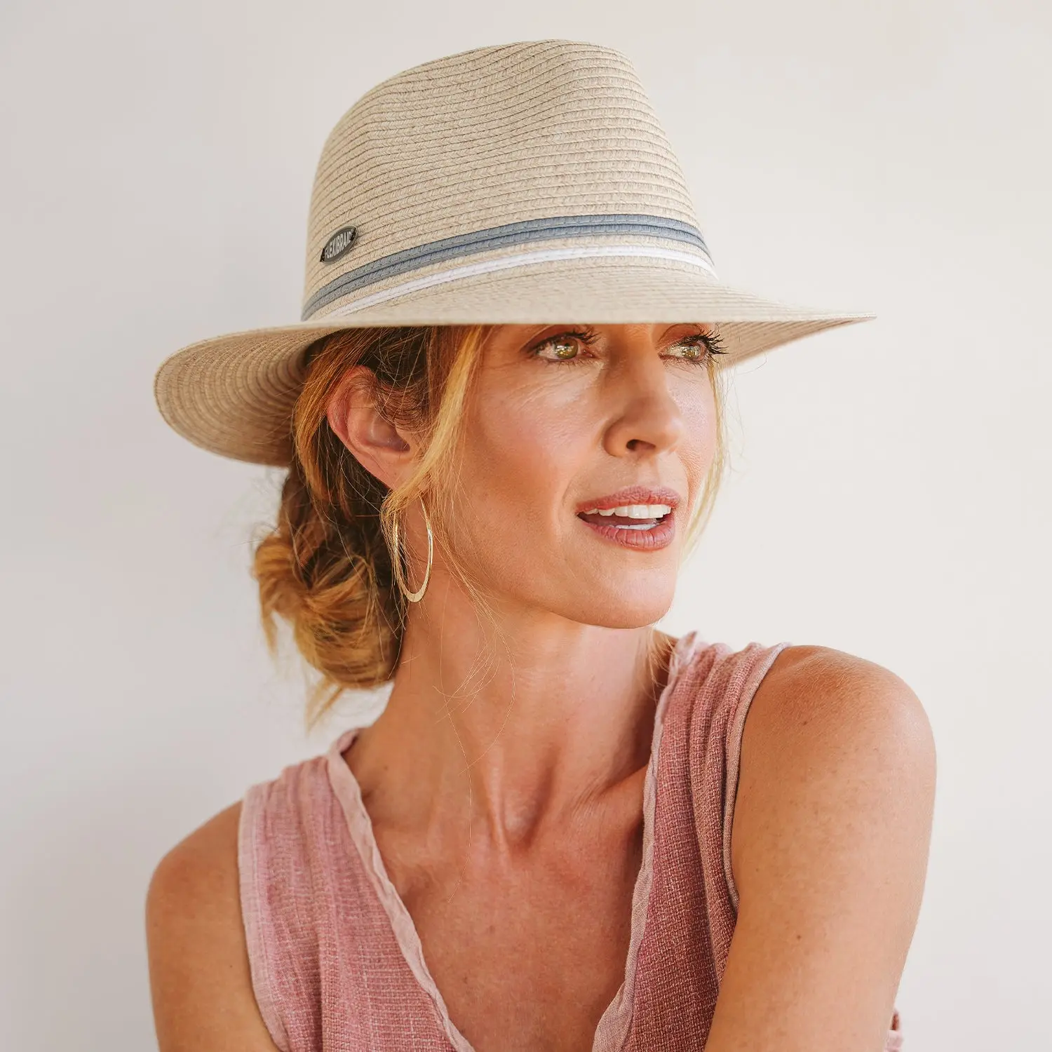 Headwear - Erika Fedora (Mixed Camel / Blue)