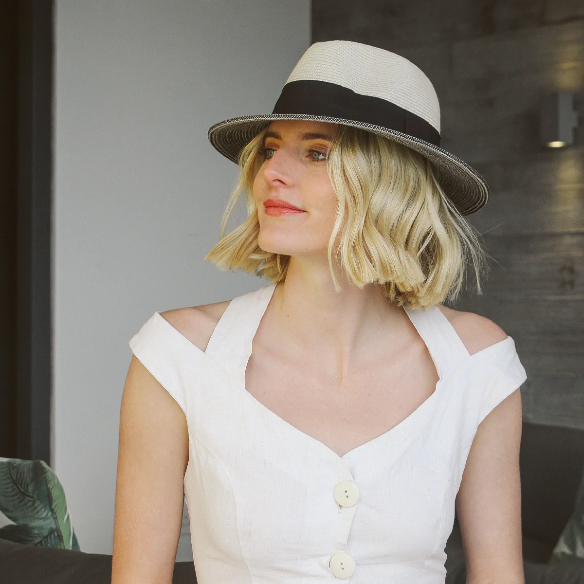 Headwear - Naledi Fedora (Ivory / Black)