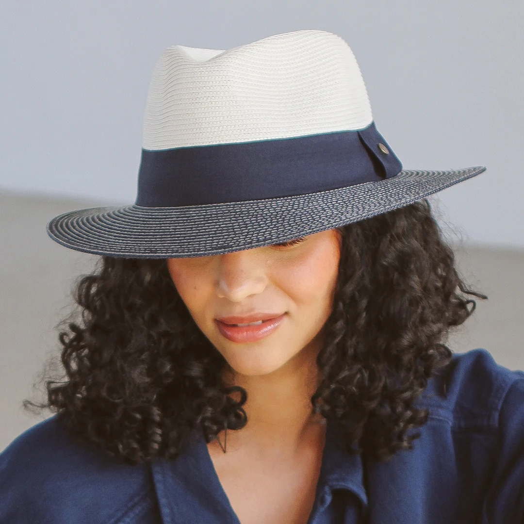 Headwear - Naledi Fedora (Ivory / Navy)