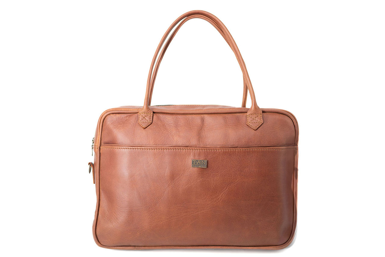 Tan Leather Goods - Bailey Leather Laptop Bag - Tobacco