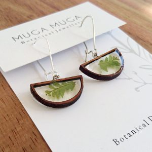 Muga Muga Dangle Earrings - Half Circle Fern