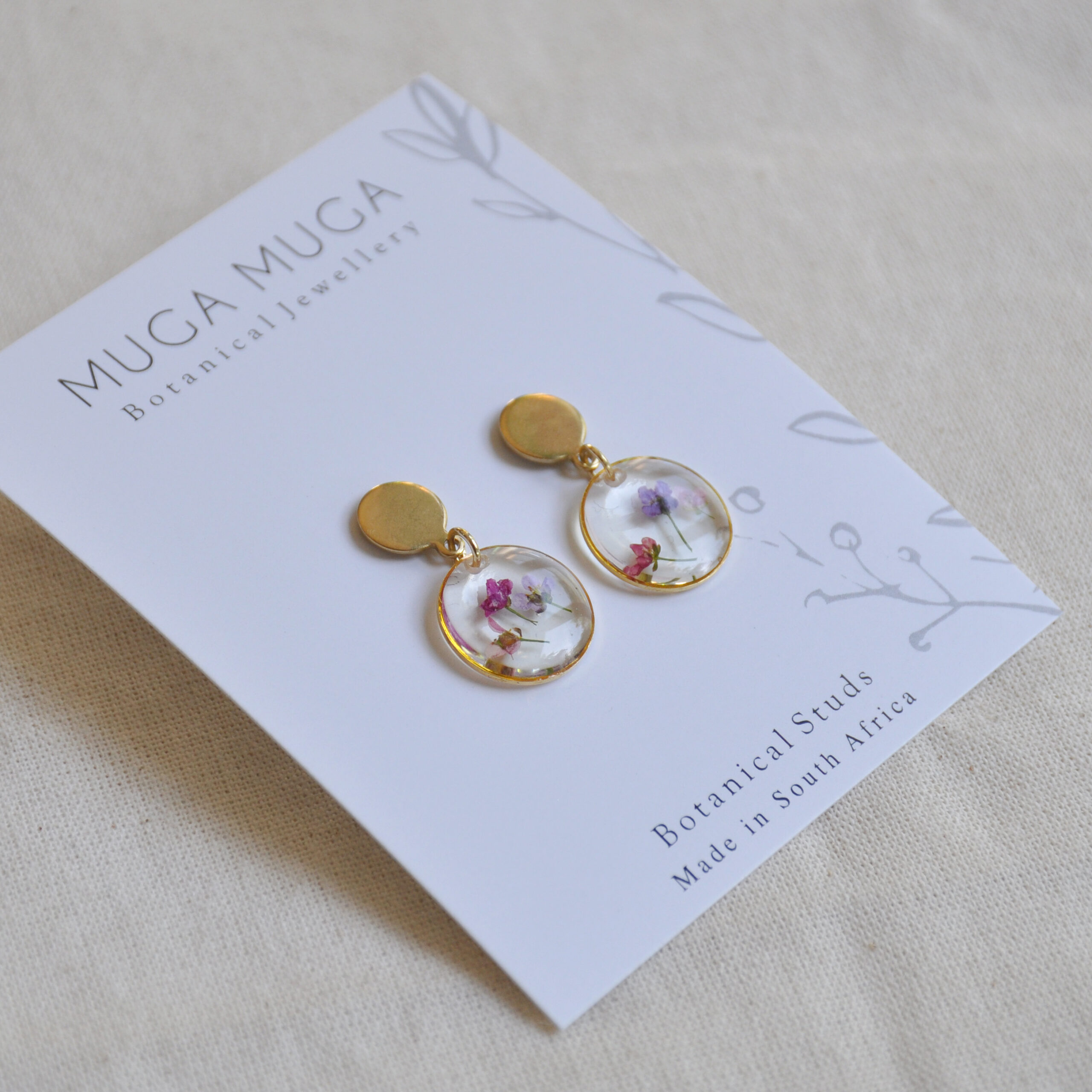 Muga Muga Dangle Earrings - Metal Dainty Flowers