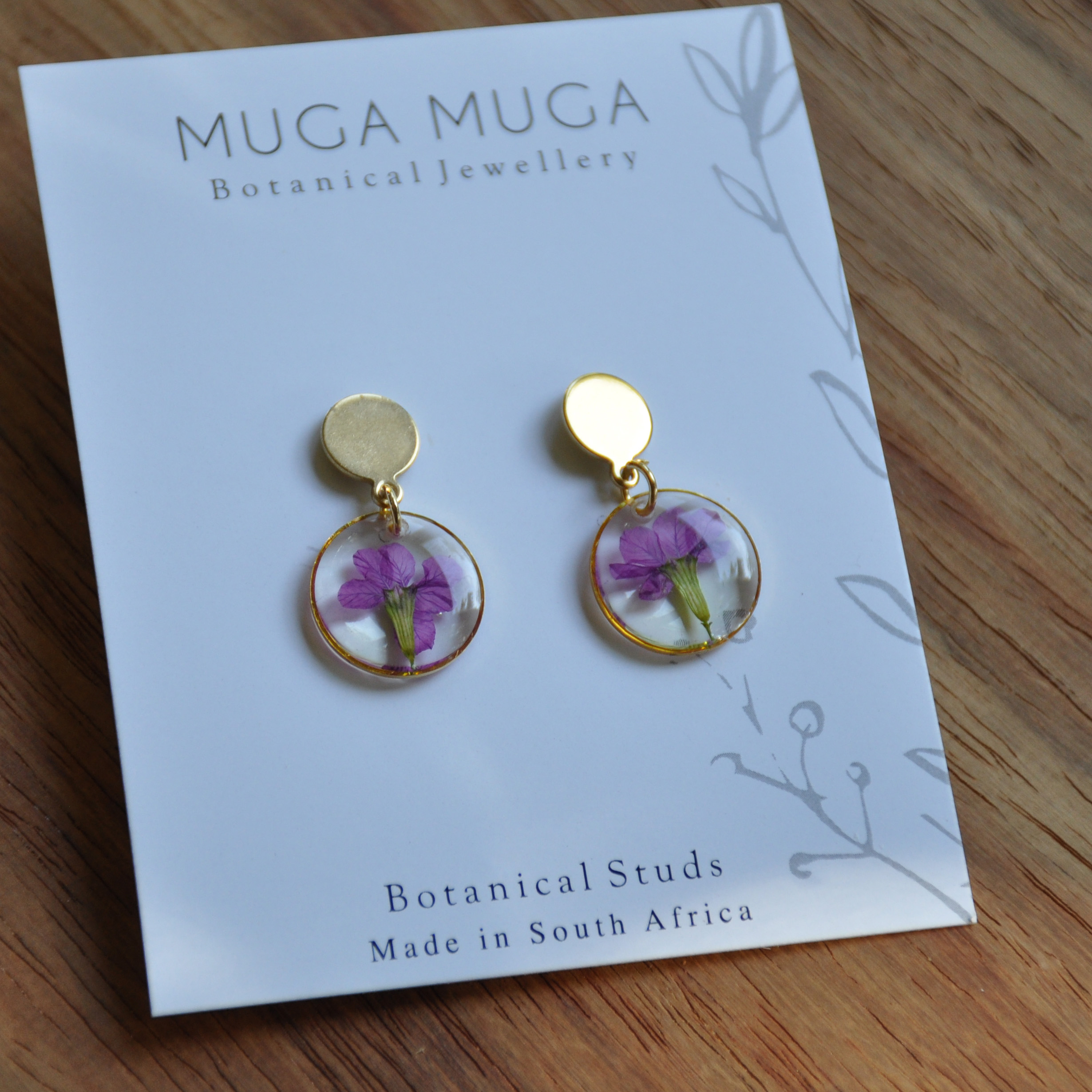Muga Muga Dangle Earrings - Metal Small Magenta