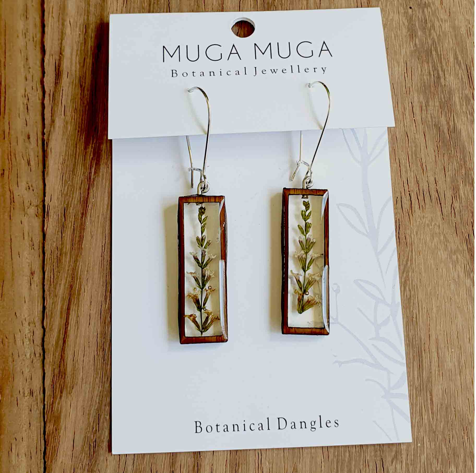 Muga Muga Dangle Earrings - Rectangle Lemon Verbena