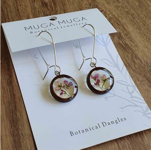 Muga Muga Dangle Earrings - Round Dainty Flowers