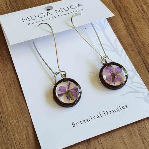 Muga Muga Dangle Earrings - Round Magenta