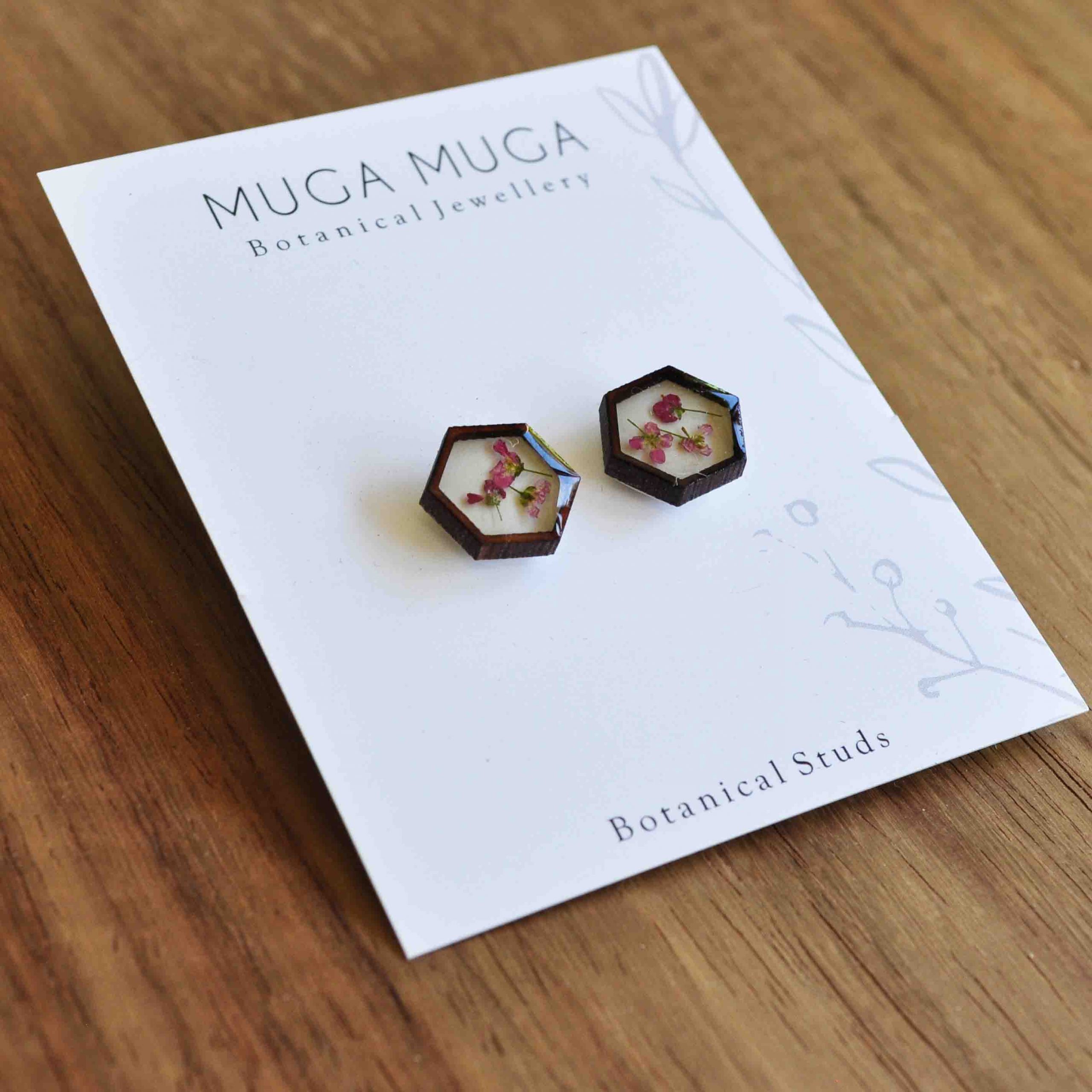 Muga Muga Studs - Octagon Dainty Flower