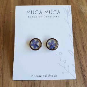 Muga Muga Studs - Round Purple Verbena