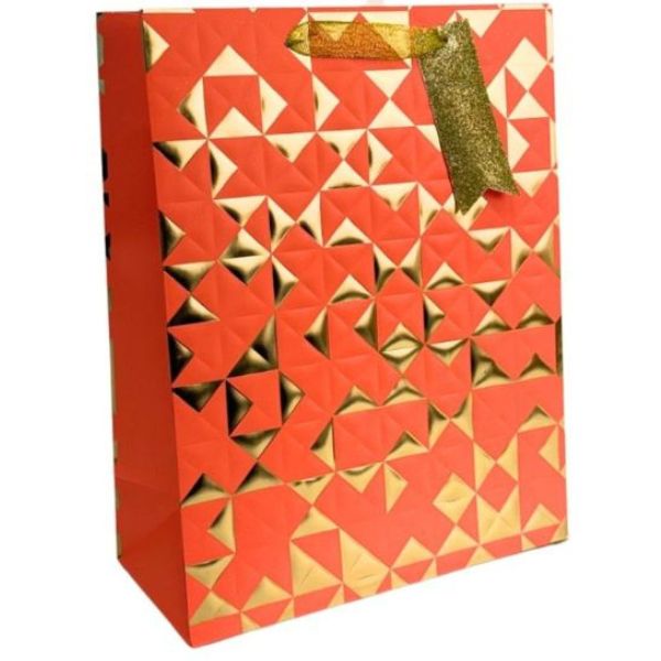 Gift Bag - Neon Orange Geo (Medium)