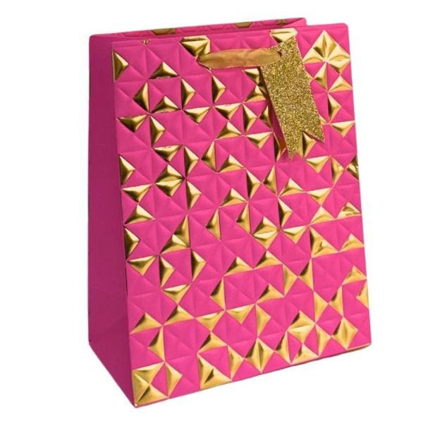 Gift Bag - Neon Pink Geo (Medium)