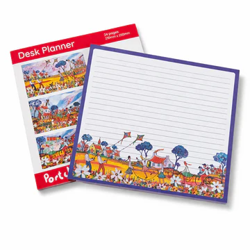 Portchie - Desk Planner - Kites and Skipping